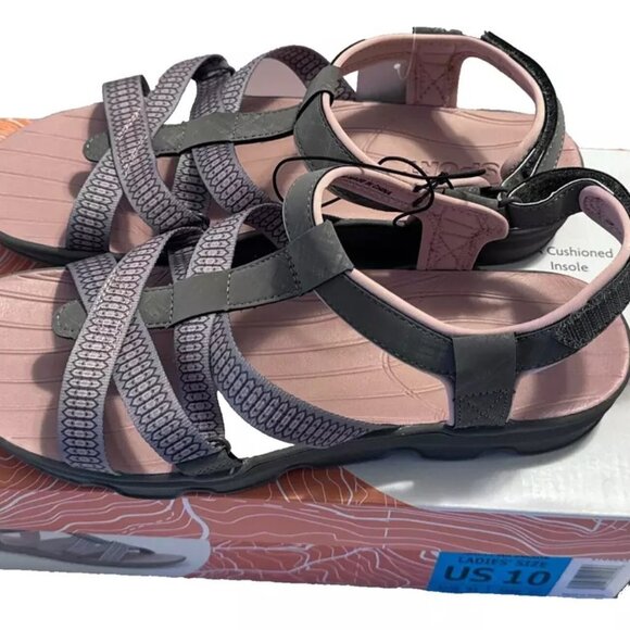 Women's Sandals Size 10 Gray and Pink JSport KAIA Adjustable Strap Shoe Comfy - Picture 3 of 8